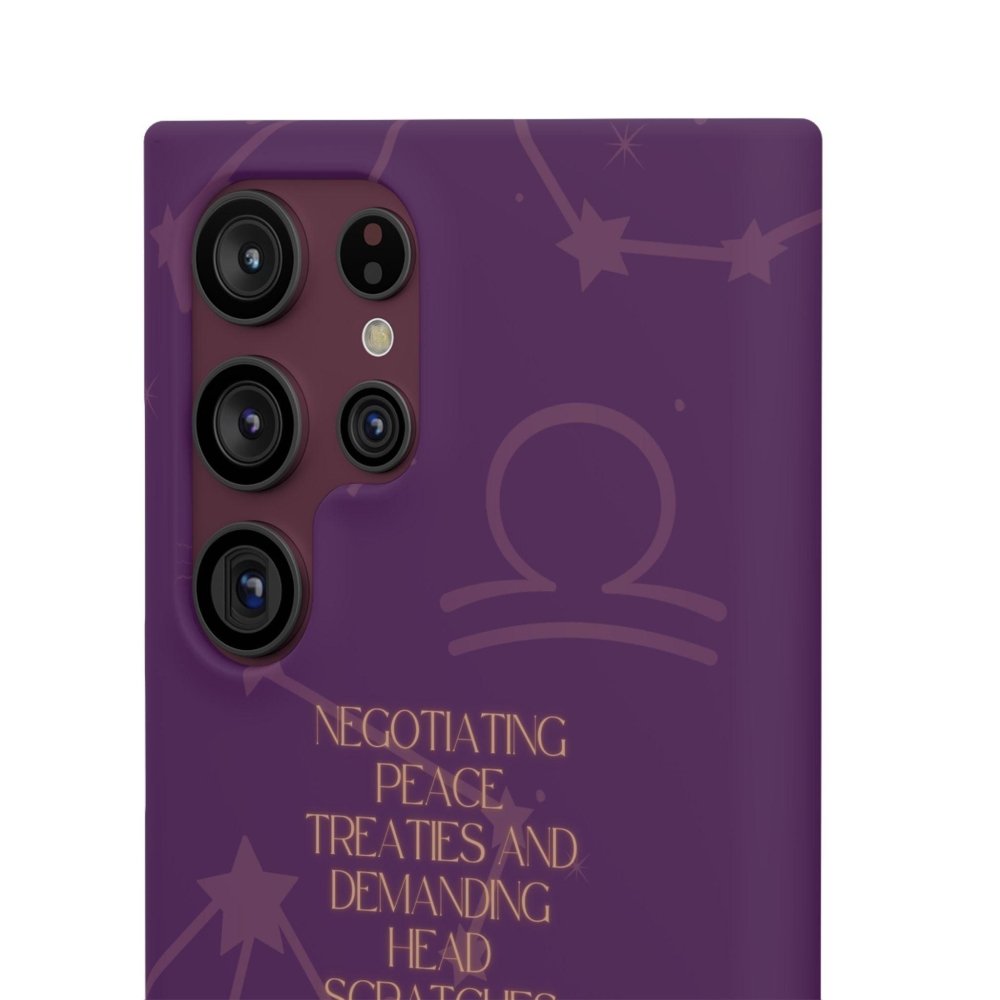Funny Astrology Cat Phone Case – “Peace Treaties & Head Scratches” – Cosmic Cat Lover Gift - Love From Snowy Shop