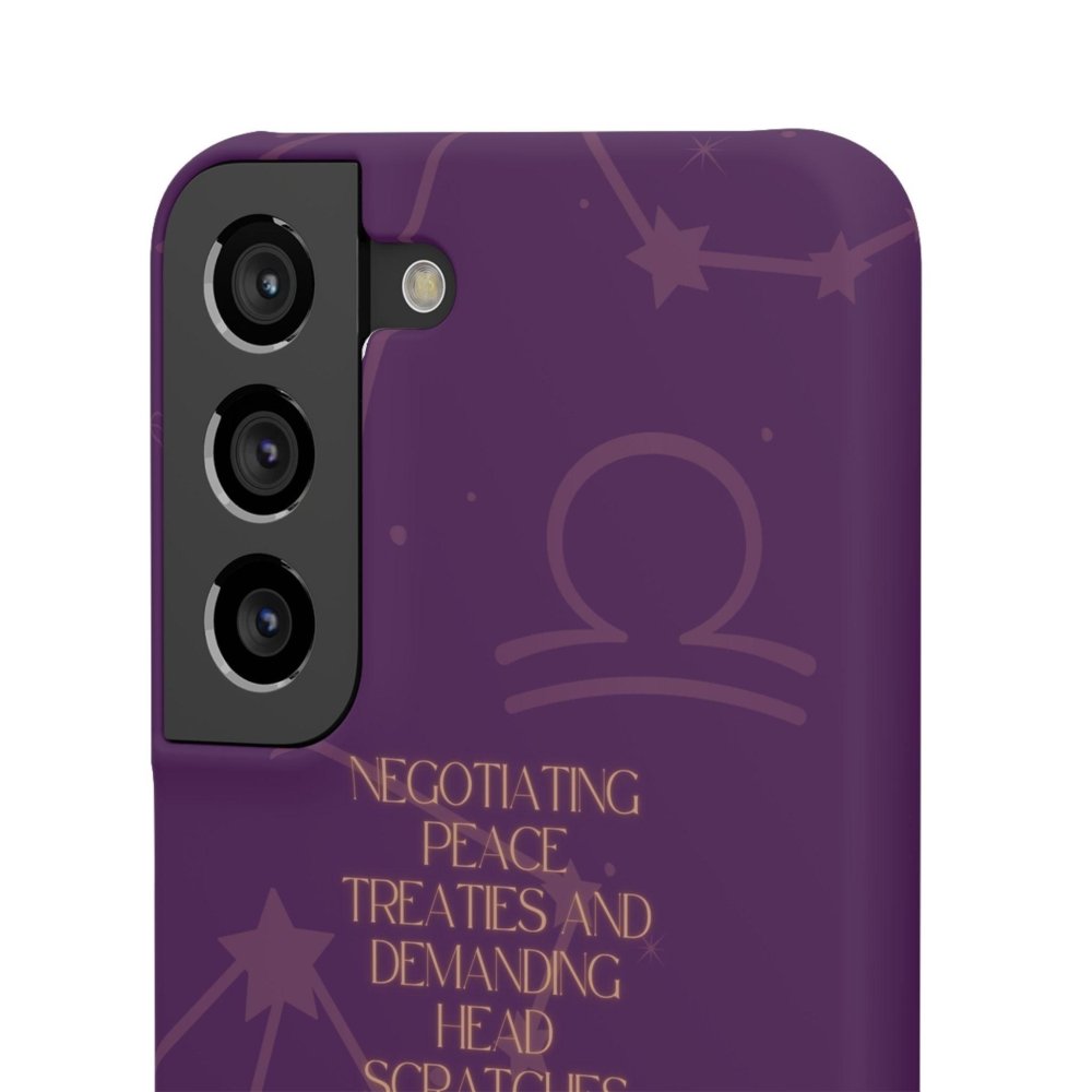 Funny Astrology Cat Phone Case – “Peace Treaties & Head Scratches” – Cosmic Cat Lover Gift - Love From Snowy Shop