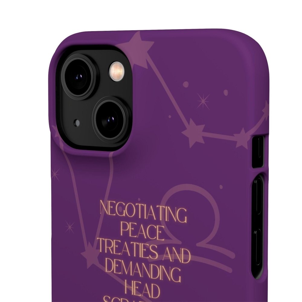 Funny Astrology Cat Phone Case – “Peace Treaties & Head Scratches” – Cosmic Cat Lover Gift - Love From Snowy Shop