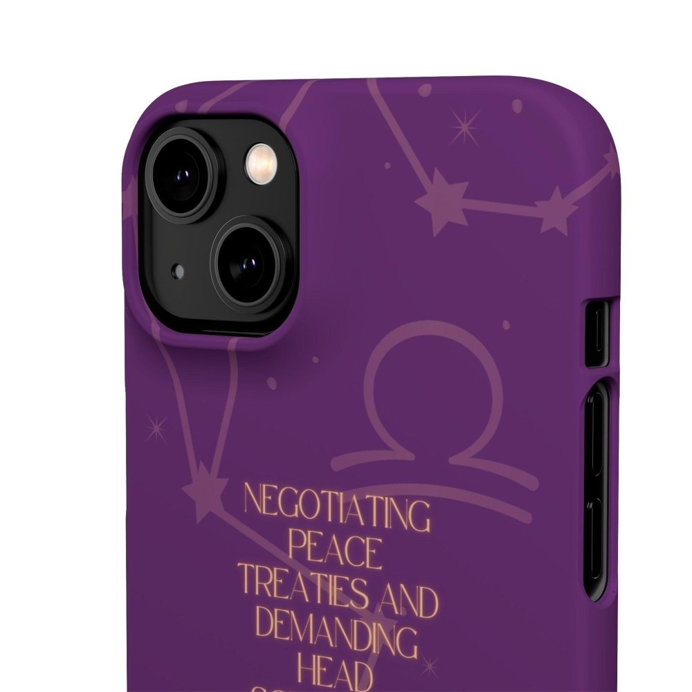 Funny Astrology Cat Phone Case – “Peace Treaties & Head Scratches” – Cosmic Cat Lover Gift - Love From Snowy Shop