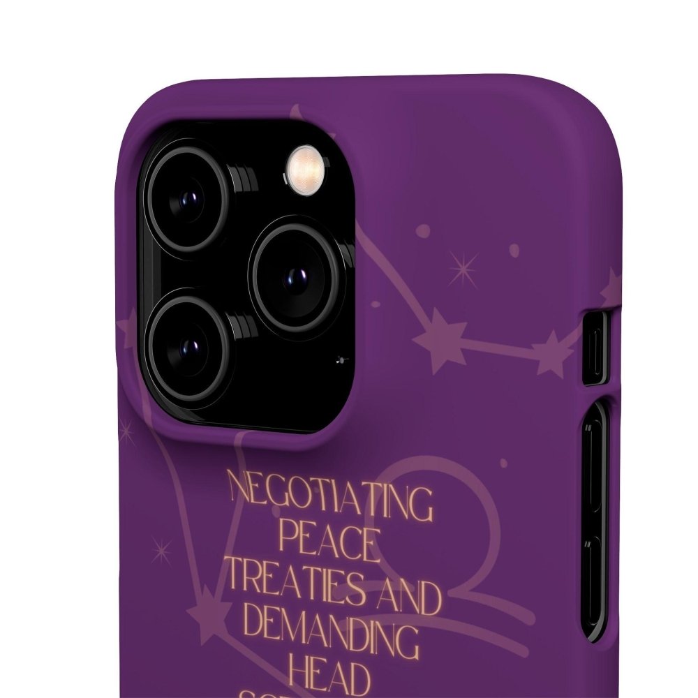 Funny Astrology Cat Phone Case – “Peace Treaties & Head Scratches” – Cosmic Cat Lover Gift - Love From Snowy Shop