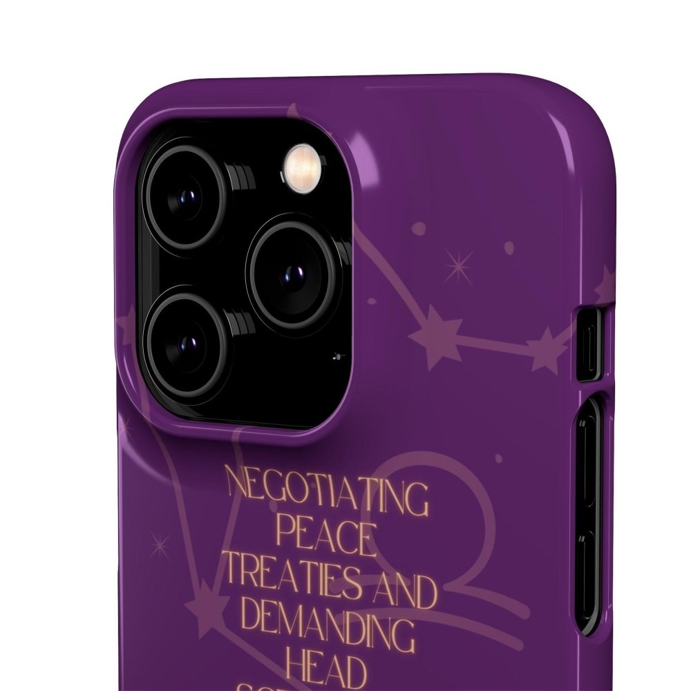 Funny Astrology Cat Phone Case – “Peace Treaties & Head Scratches” – Cosmic Cat Lover Gift - Love From Snowy Shop