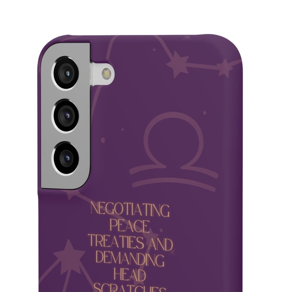 Funny Astrology Cat Phone Case – “Peace Treaties & Head Scratches” – Cosmic Cat Lover Gift - Love From Snowy Shop