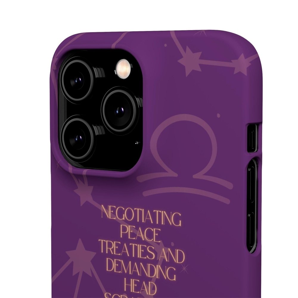 Funny Astrology Cat Phone Case – “Peace Treaties & Head Scratches” – Cosmic Cat Lover Gift - Love From Snowy Shop