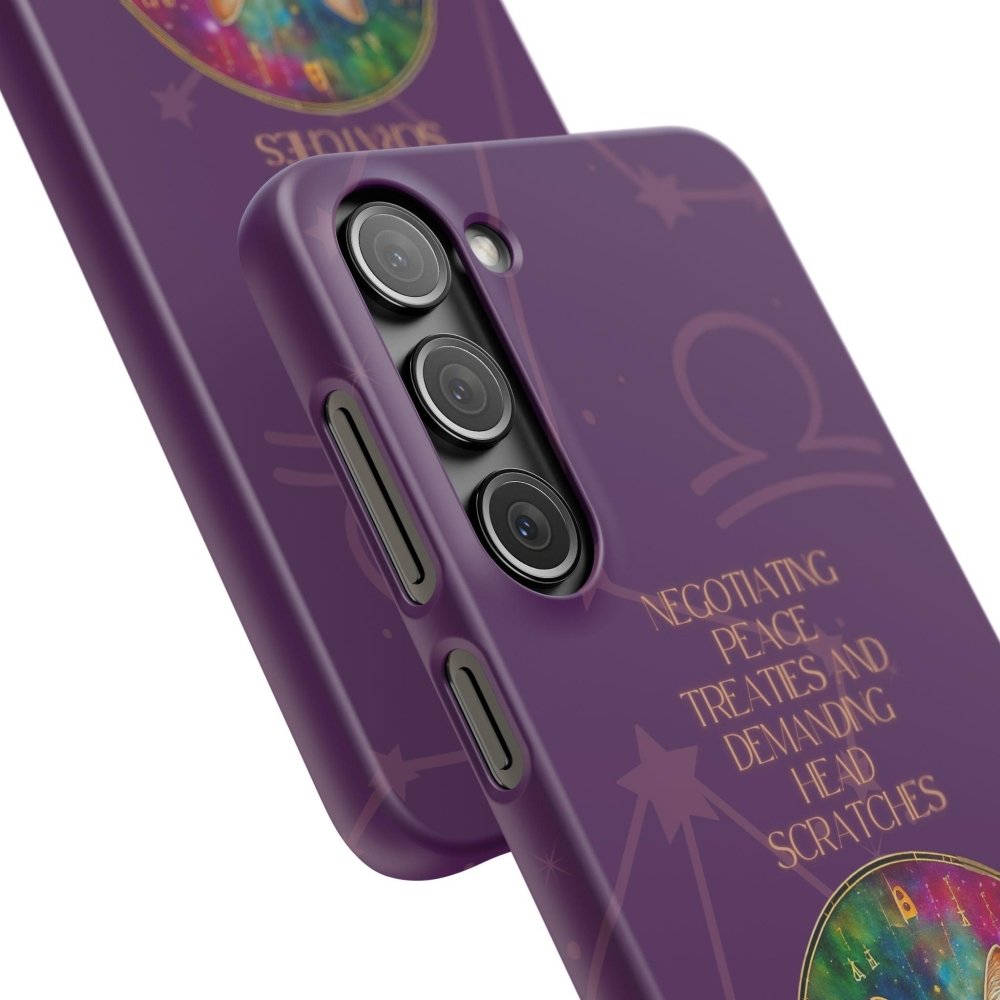 Funny Astrology Cat Phone Case – “Peace Treaties & Head Scratches” – Cosmic Cat Lover Gift - Love From Snowy Shop