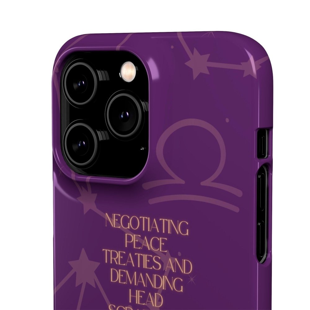Funny Astrology Cat Phone Case – “Peace Treaties & Head Scratches” – Cosmic Cat Lover Gift - Love From Snowy Shop