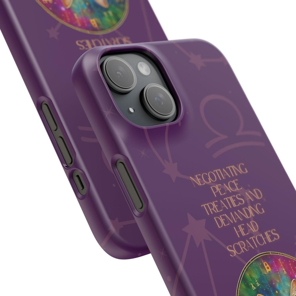 Funny Astrology Cat Phone Case – “Peace Treaties & Head Scratches” – Cosmic Cat Lover Gift - Love From Snowy Shop