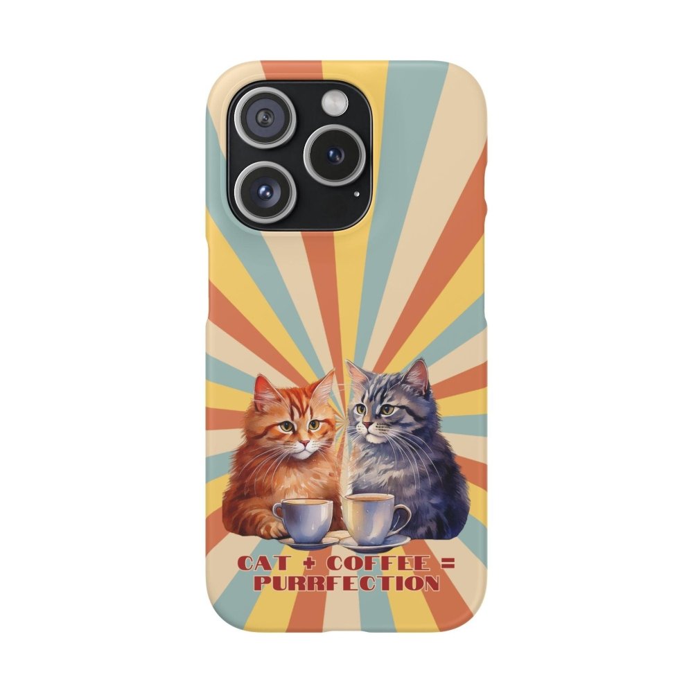 Funny Cat Coffee Phone Case - Cat+Coffee=Purrfection - Cute Gift for Cat & Coffee Fans - Love From Snowy Shop
