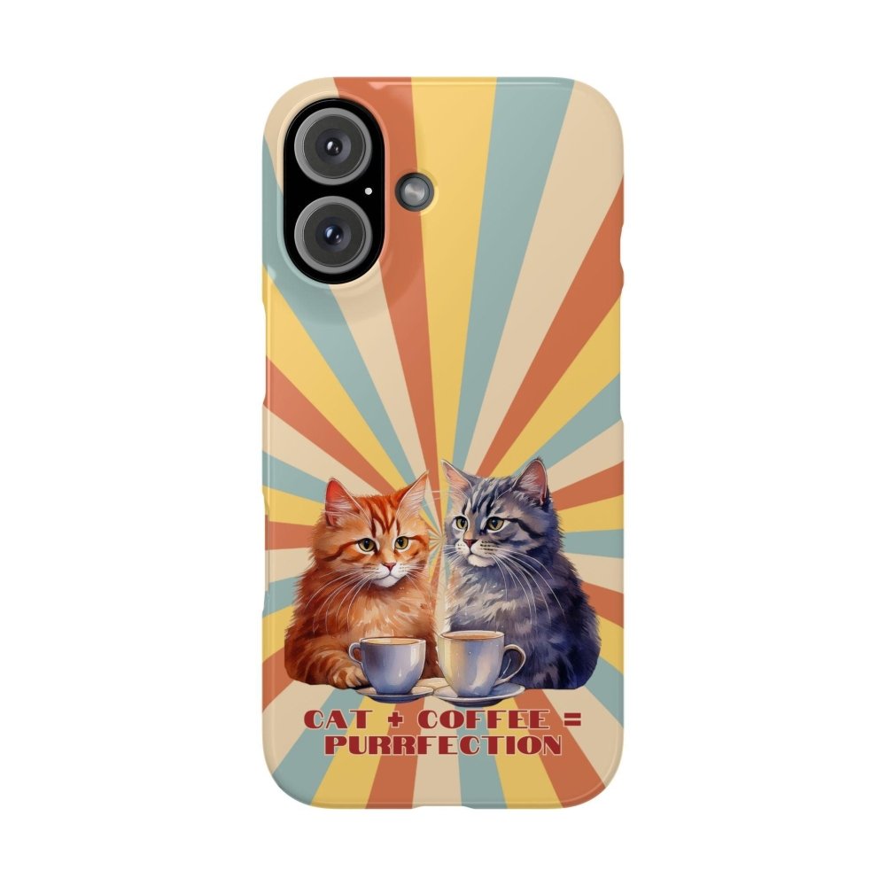 Funny Cat Coffee Phone Case - Cat+Coffee=Purrfection - Cute Gift for Cat & Coffee Fans - Love From Snowy Shop