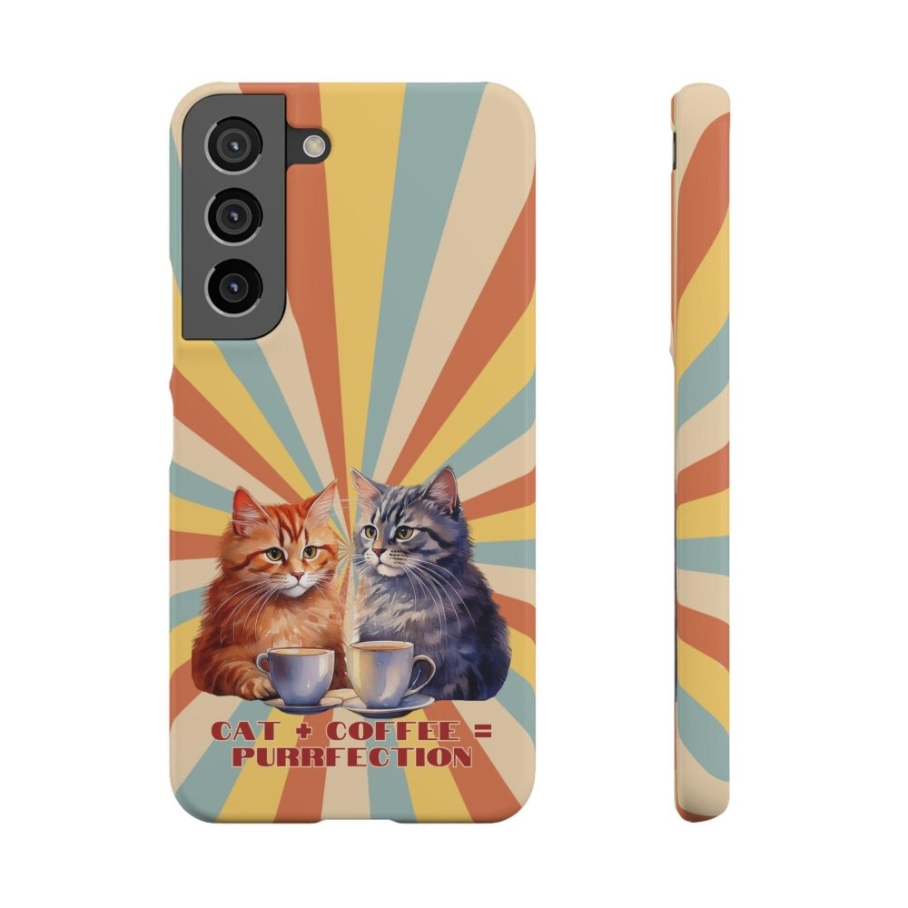 Funny Cat Coffee Phone Case - Cat+Coffee=Purrfection - Cute Gift for Cat & Coffee Fans - Love From Snowy Shop