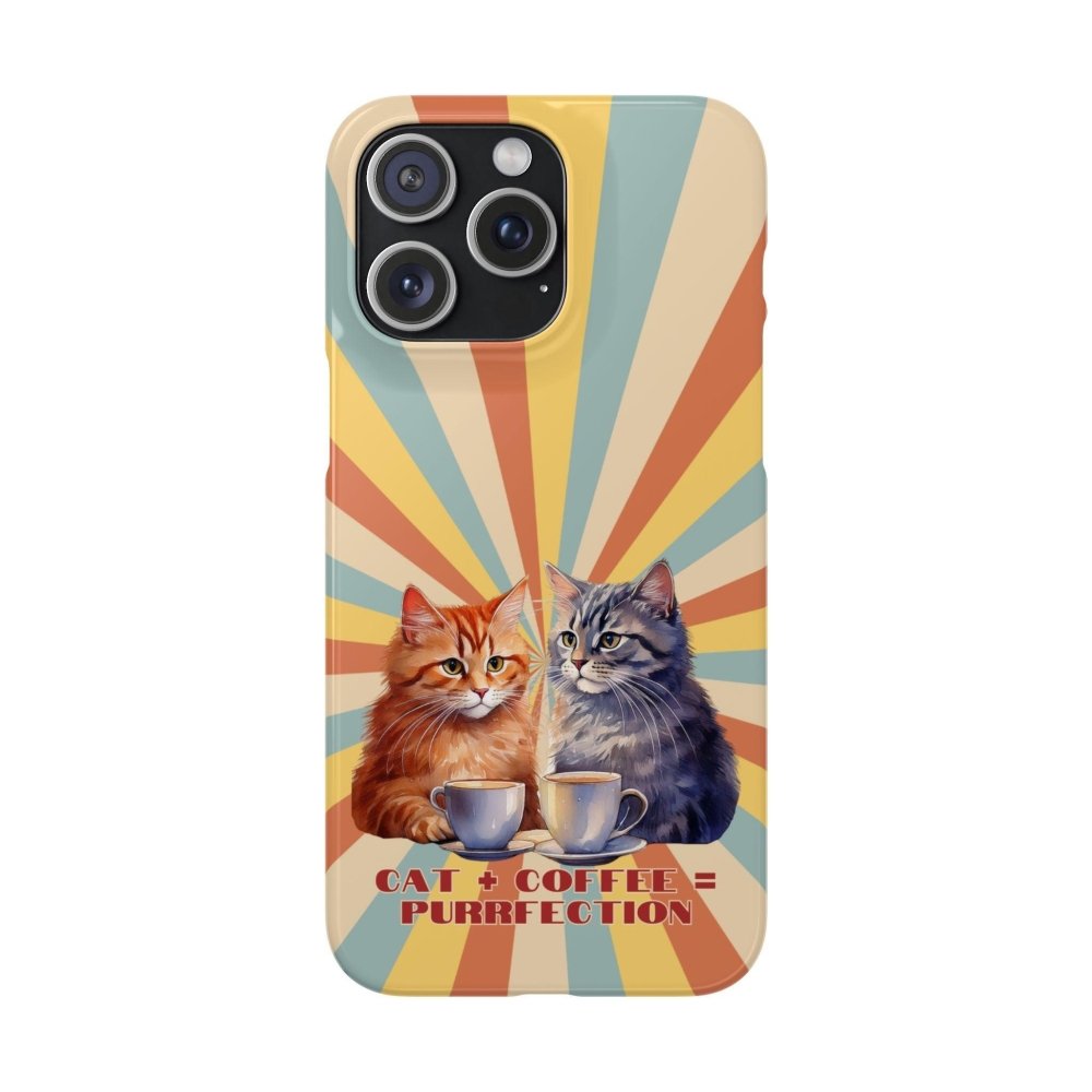 Funny Cat Coffee Phone Case - Cat+Coffee=Purrfection - Cute Gift for Cat & Coffee Fans - Love From Snowy Shop