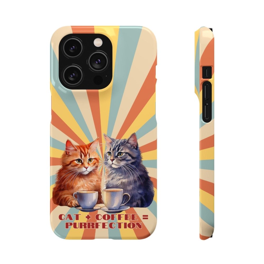 Funny Cat Coffee Phone Case - Cat+Coffee=Purrfection - Cute Gift for Cat & Coffee Fans - Love From Snowy Shop