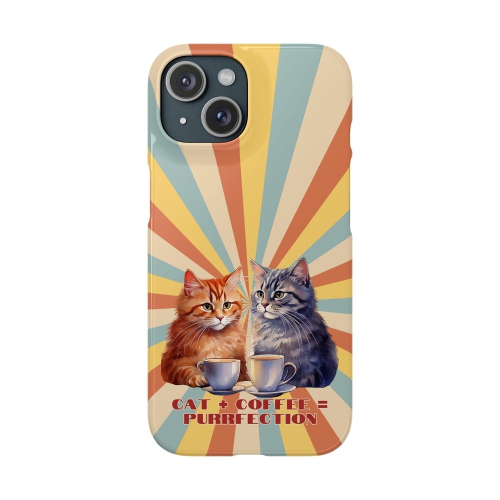 Funny Cat Coffee Phone Case - Cat+Coffee=Purrfection - Cute Gift for Cat & Coffee Fans - Love From Snowy Shop