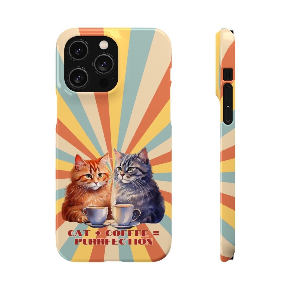 Funny Cat Coffee Phone Case - Cat+Coffee=Purrfection - Cute Gift for Cat & Coffee Fans - Love From Snowy Shop