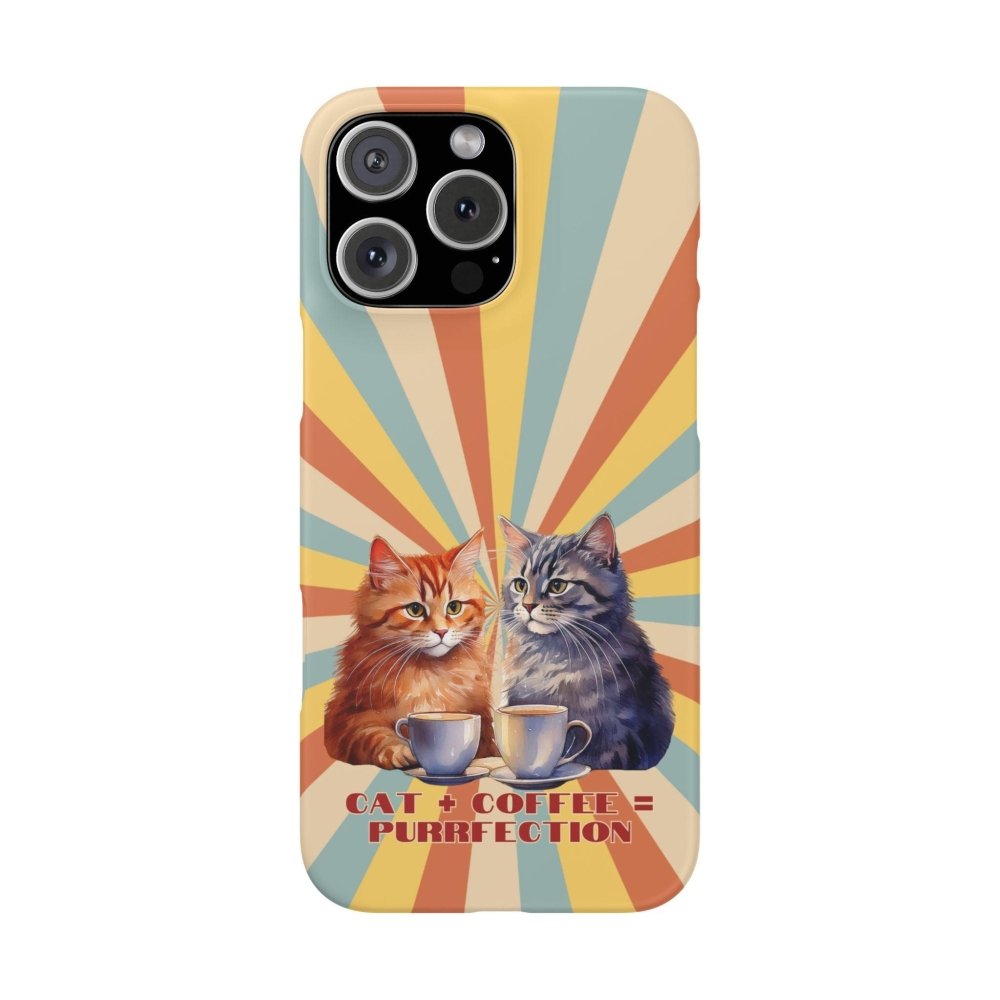 Funny Cat Coffee Phone Case - Cat+Coffee=Purrfection - Cute Gift for Cat & Coffee Fans - Love From Snowy Shop