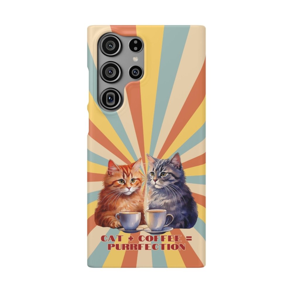 Funny Cat Coffee Phone Case - Cat+Coffee=Purrfection - Cute Gift for Cat & Coffee Fans - Love From Snowy Shop