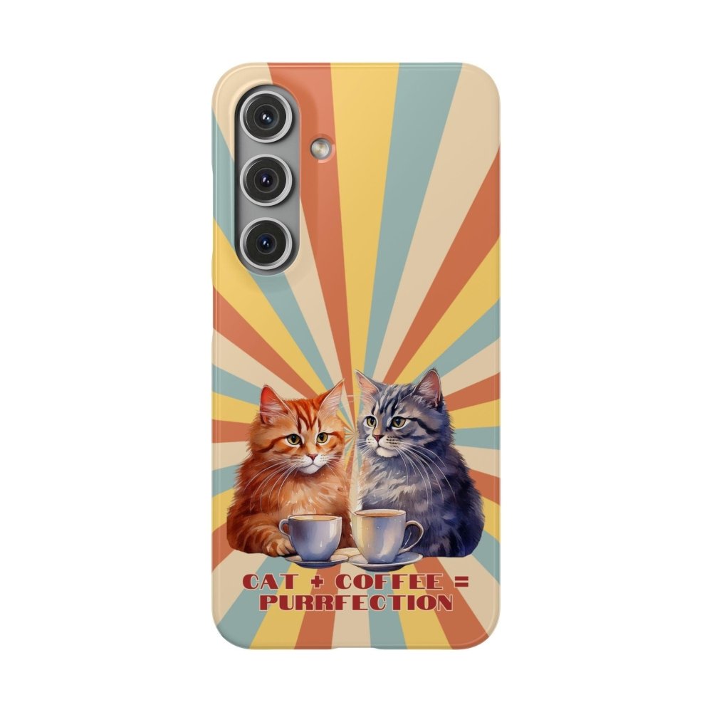 Funny Cat Coffee Phone Case - Cat+Coffee=Purrfection - Cute Gift for Cat & Coffee Fans - Love From Snowy Shop