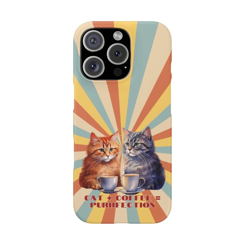 Funny Cat Coffee Phone Case - Cat+Coffee=Purrfection - Cute Gift for Cat & Coffee Fans - Love From Snowy Shop