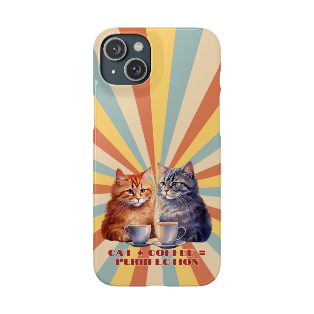 Funny Cat Coffee Phone Case - Cat+Coffee=Purrfection - Cute Gift for Cat & Coffee Fans - Love From Snowy Shop