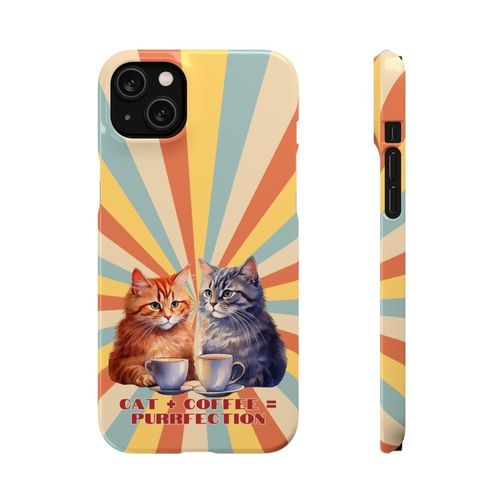 Funny Cat Coffee Phone Case - Cat+Coffee=Purrfection - Cute Gift for Cat & Coffee Fans - Love From Snowy Shop