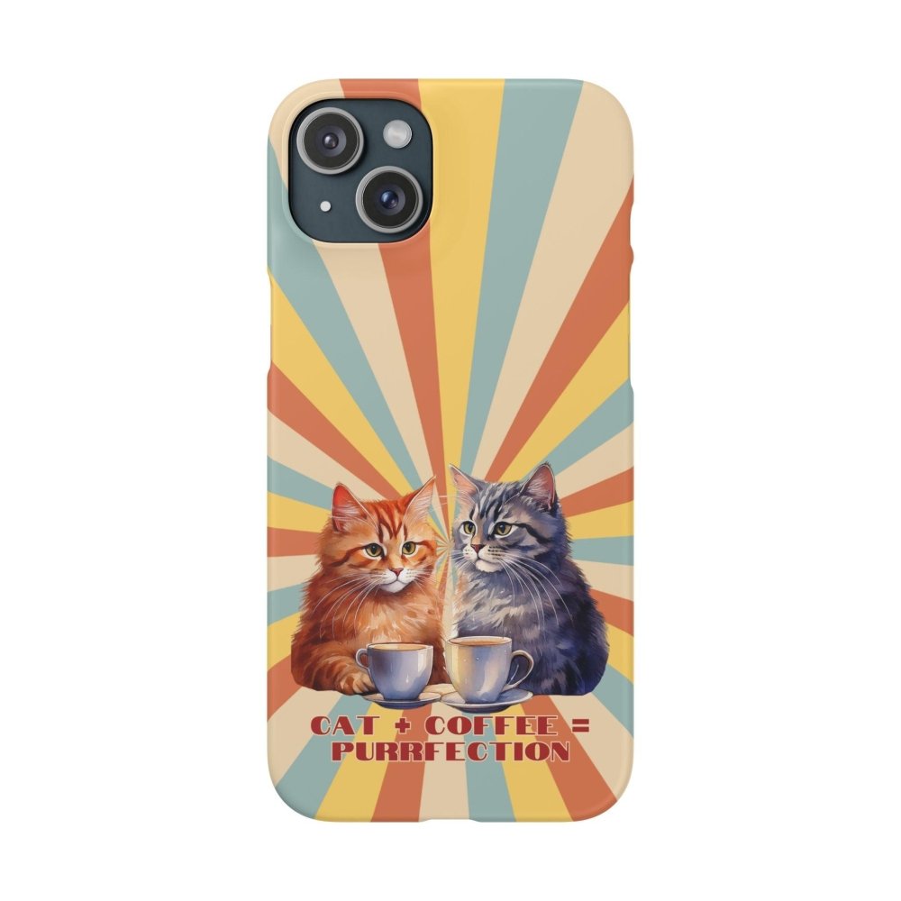 Funny Cat Coffee Phone Case - Cat+Coffee=Purrfection - Cute Gift for Cat & Coffee Fans - Love From Snowy Shop