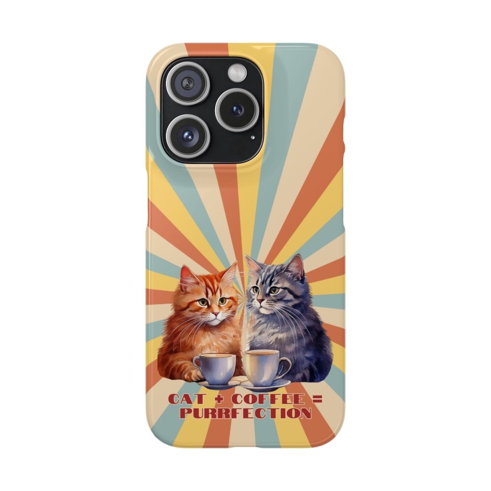 Funny Cat Coffee Phone Case - Cat+Coffee=Purrfection - Cute Gift for Cat & Coffee Fans - Love From Snowy Shop