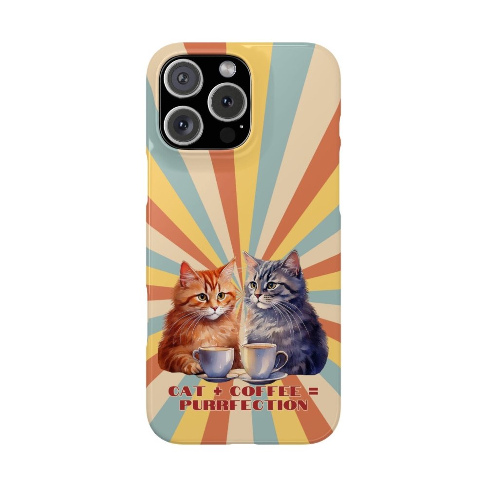 Funny Cat Coffee Phone Case - Cat+Coffee=Purrfection - Cute Gift for Cat & Coffee Fans - Love From Snowy Shop