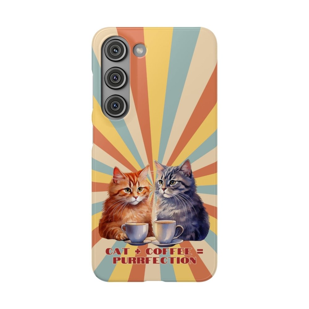 Funny Cat Coffee Phone Case - Cat+Coffee=Purrfection - Cute Gift for Cat & Coffee Fans - Love From Snowy Shop
