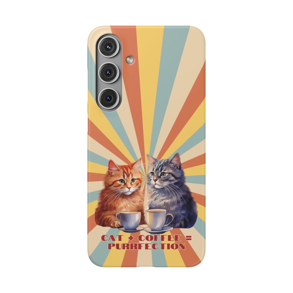 Funny Cat Coffee Phone Case - Cat+Coffee=Purrfection - Cute Gift for Cat & Coffee Fans - Love From Snowy Shop