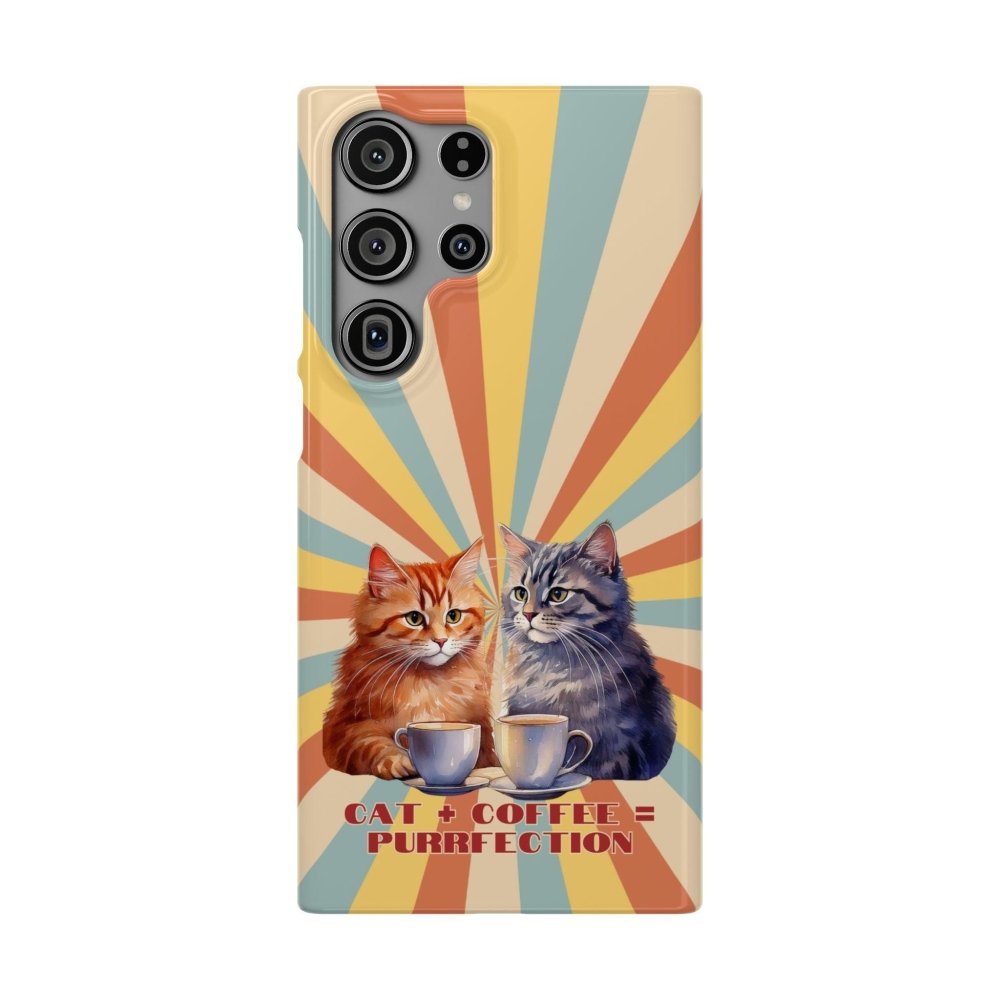 Funny Cat Coffee Phone Case - Cat+Coffee=Purrfection - Cute Gift for Cat & Coffee Fans - Love From Snowy Shop