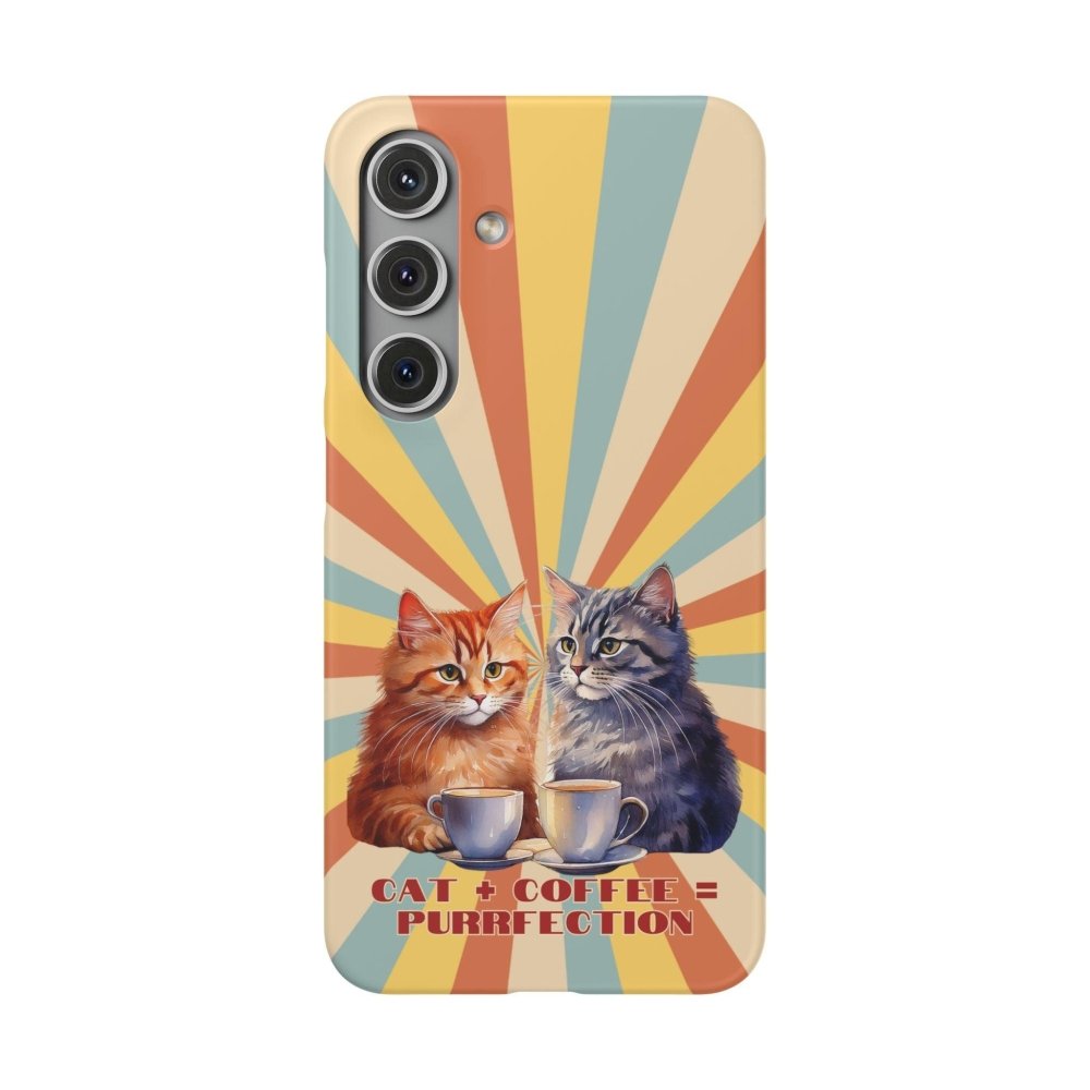 Funny Cat Coffee Phone Case - Cat+Coffee=Purrfection - Cute Gift for Cat & Coffee Fans - Love From Snowy Shop