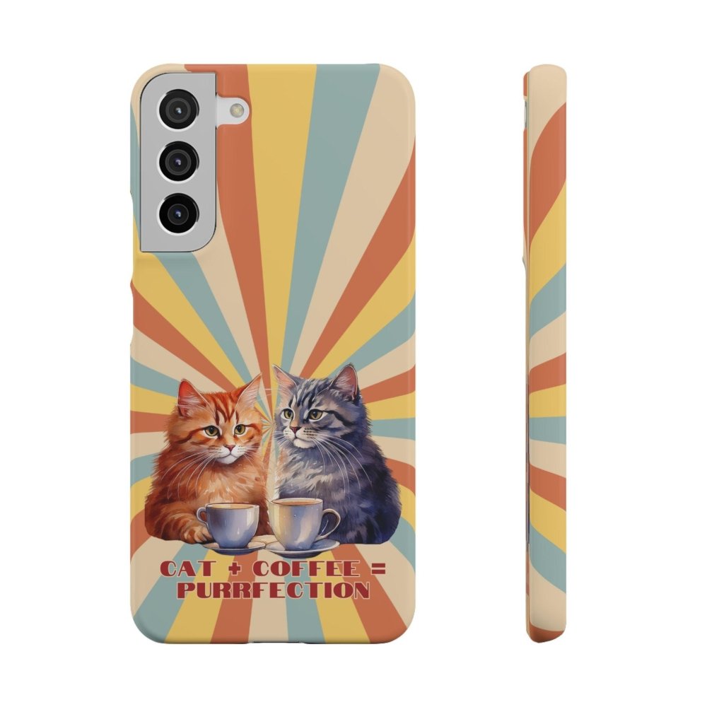 Funny Cat Coffee Phone Case - Cat+Coffee=Purrfection - Cute Gift for Cat & Coffee Fans - Love From Snowy Shop