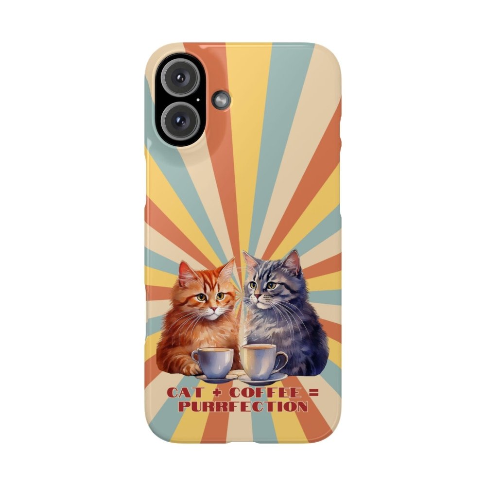 Funny Cat Coffee Phone Case - Cat+Coffee=Purrfection - Cute Gift for Cat & Coffee Fans - Love From Snowy Shop