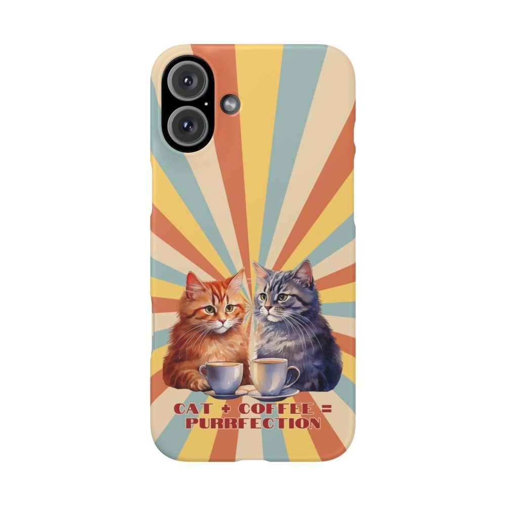 Funny Cat Coffee Phone Case - Cat+Coffee=Purrfection - Cute Gift for Cat & Coffee Fans - Love From Snowy Shop