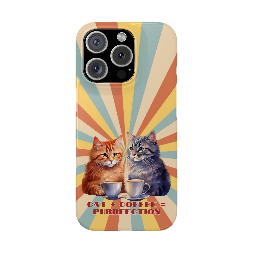 Funny Cat Coffee Phone Case - Cat+Coffee=Purrfection - Cute Gift for Cat & Coffee Fans - Love From Snowy Shop