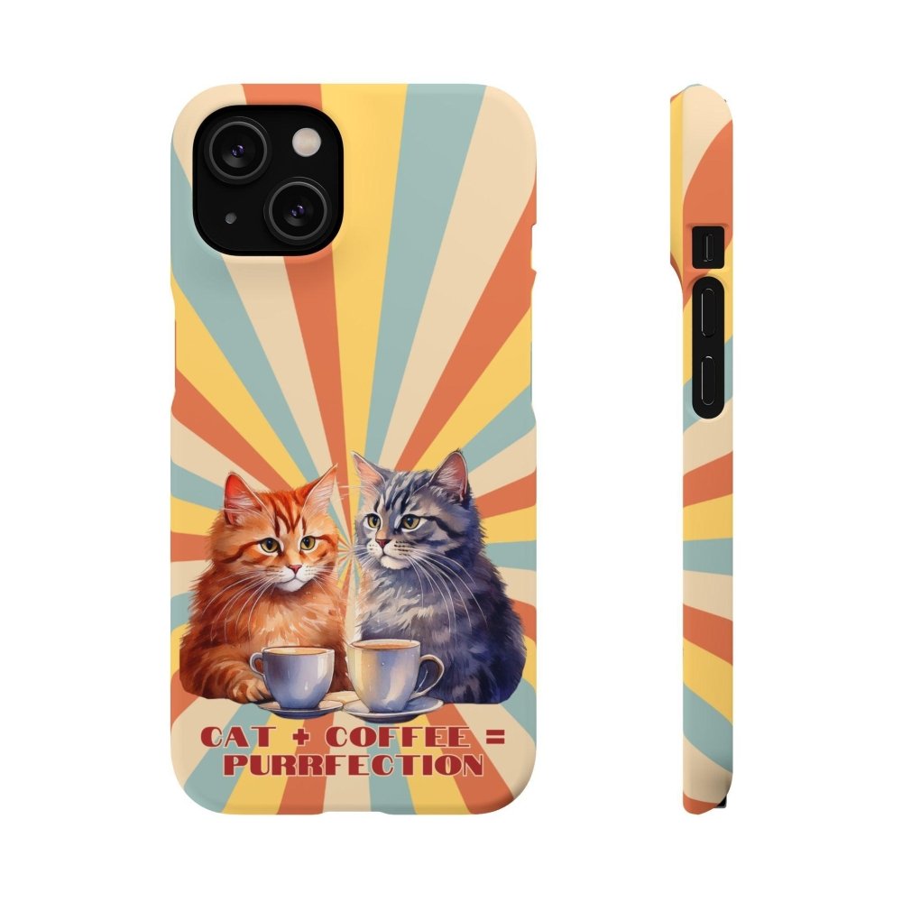 Funny Cat Coffee Phone Case - Cat+Coffee=Purrfection - Cute Gift for Cat & Coffee Fans - Love From Snowy Shop