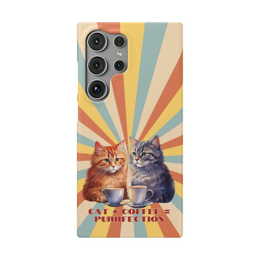 Funny Cat Coffee Phone Case - Cat+Coffee=Purrfection - Cute Gift for Cat & Coffee Fans - Love From Snowy Shop