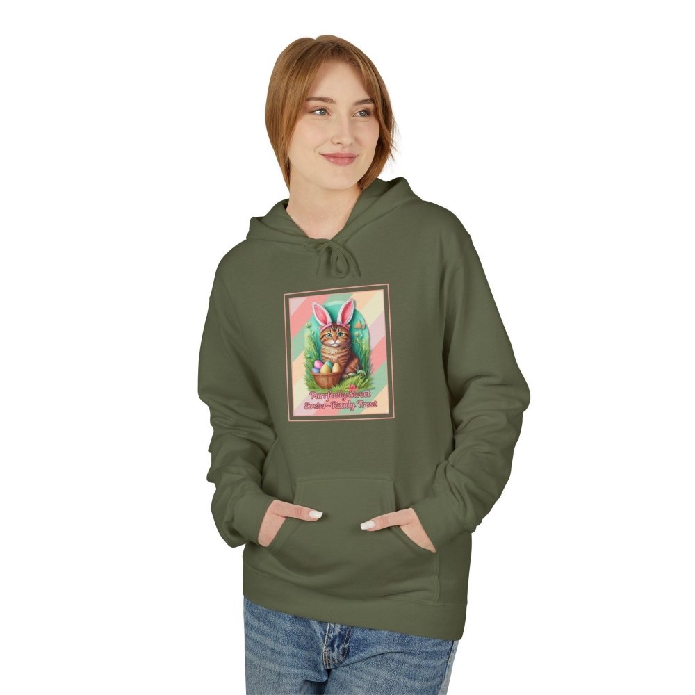 Funny Easter Cat Hoodie - Purrfectly Sweet Bunny Ears Sweatshirt - Spring Gift for Cat Moms - Love From Snowy Shop