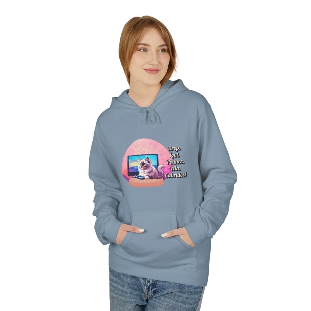 Gamer Cat Hoodie – Funny FortMeow Style Sweatshirt – Battle Mode Cozy Cat Gift - Love From Snowy Shop