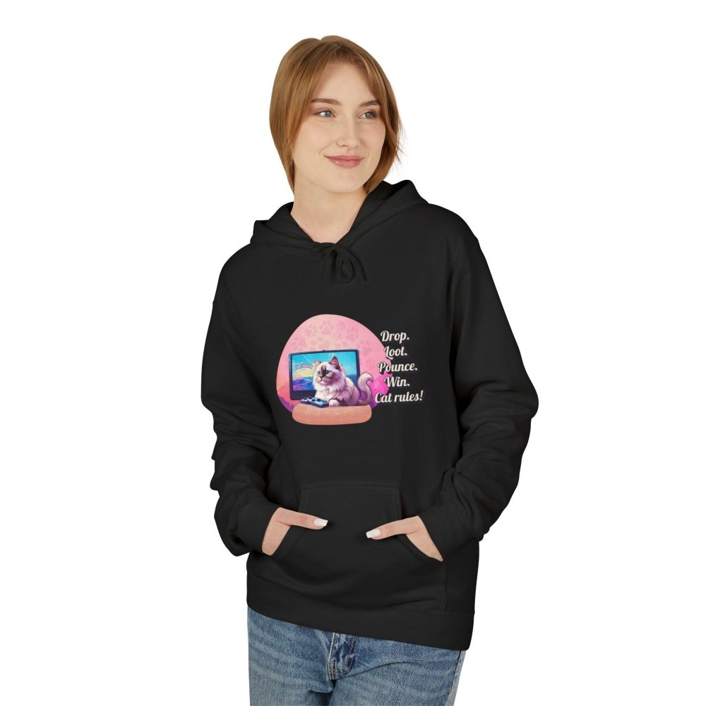 Gamer Cat Hoodie – Funny FortMeow Style Sweatshirt – Battle Mode Cozy Cat Gift - Love From Snowy Shop
