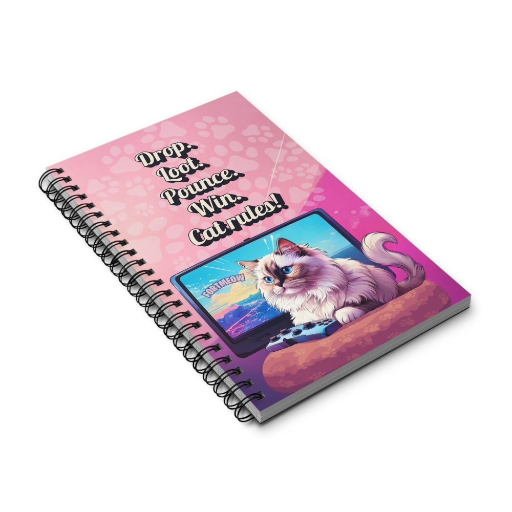 Gamer Cat Journal – FortMeow Notebook – Funny Gaming Diary for Cat Lovers - Love From Snowy Shop