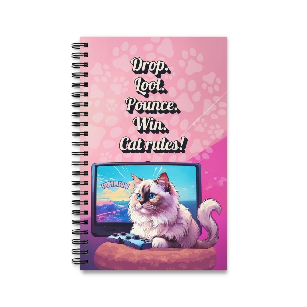 Gamer Cat Journal – FortMeow Notebook – Funny Gaming Diary for Cat Lovers - Love From Snowy Shop