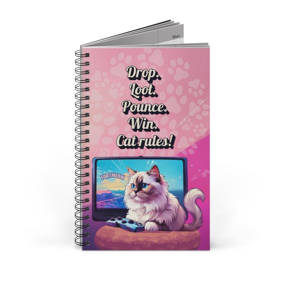 Gamer Cat Journal – FortMeow Notebook – Funny Gaming Diary for Cat Lovers - Love From Snowy Shop