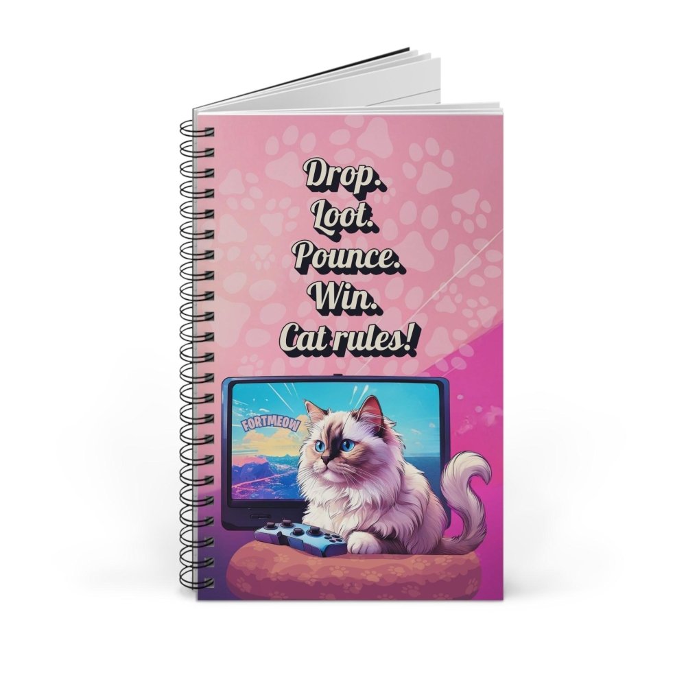 Gamer Cat Journal – FortMeow Notebook – Funny Gaming Diary for Cat Lovers - Love From Snowy Shop