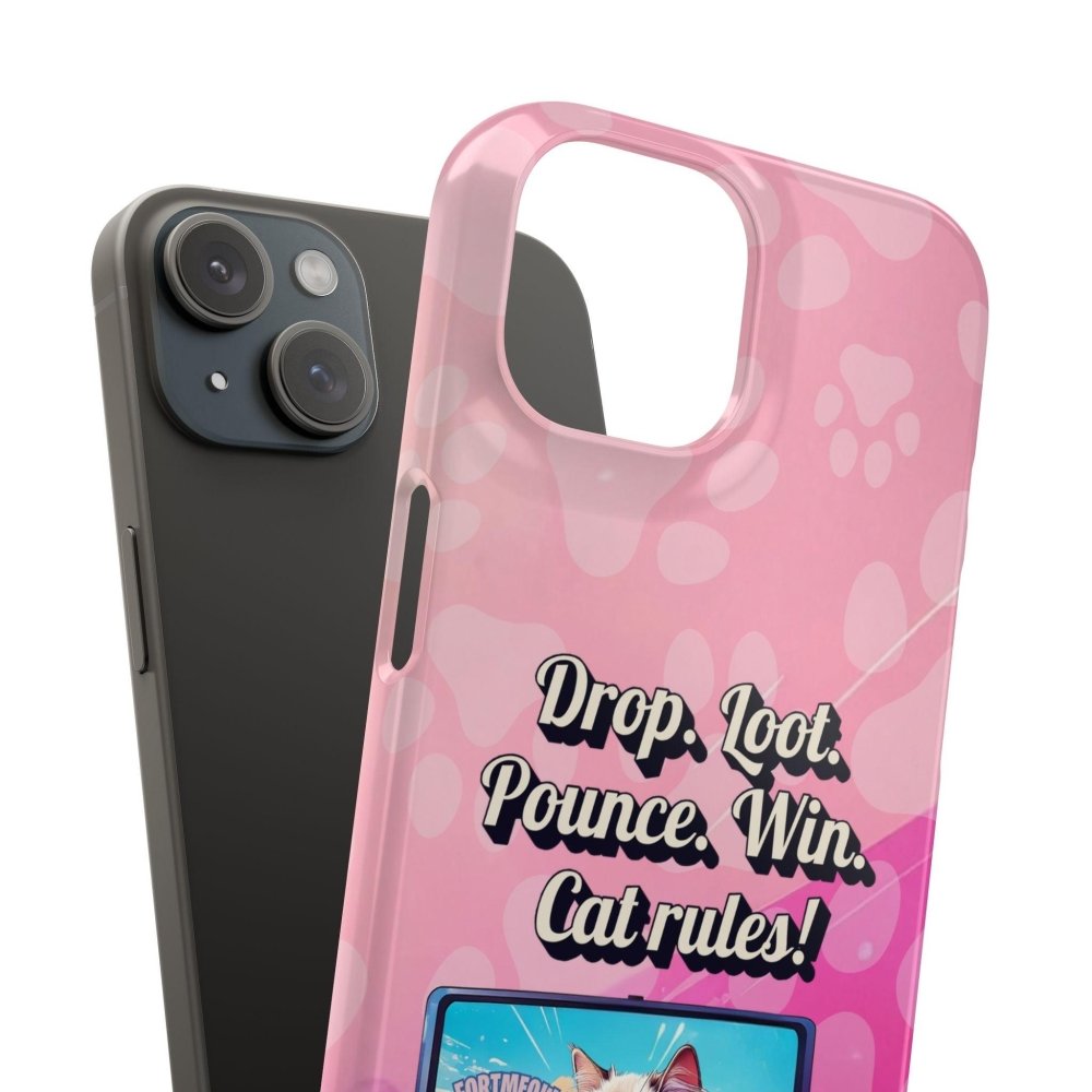 Gamer Cat Phone Case – FortMeow Style Cat Gamer Cover – Funny Gift for Streamers - Love From Snowy Shop