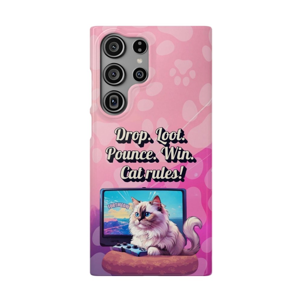 Gamer Cat Phone Case – FortMeow Style Cat Gamer Cover – Funny Gift for Streamers - Love From Snowy Shop