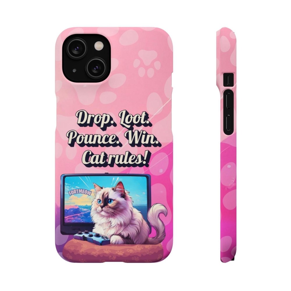 Gamer Cat Phone Case – FortMeow Style Cat Gamer Cover – Funny Gift for Streamers - Love From Snowy Shop
