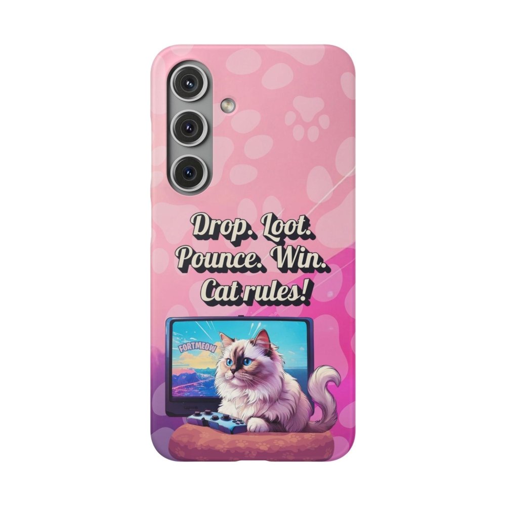 Gamer Cat Phone Case – FortMeow Style Cat Gamer Cover – Funny Gift for Streamers - Love From Snowy Shop