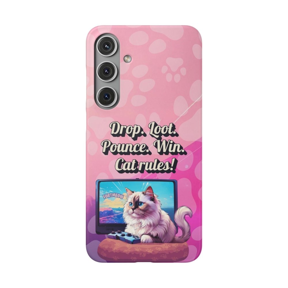 Gamer Cat Phone Case – FortMeow Style Cat Gamer Cover – Funny Gift for Streamers - Love From Snowy Shop