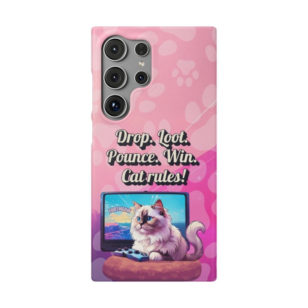 Gamer Cat Phone Case – FortMeow Style Cat Gamer Cover – Funny Gift for Streamers - Love From Snowy Shop